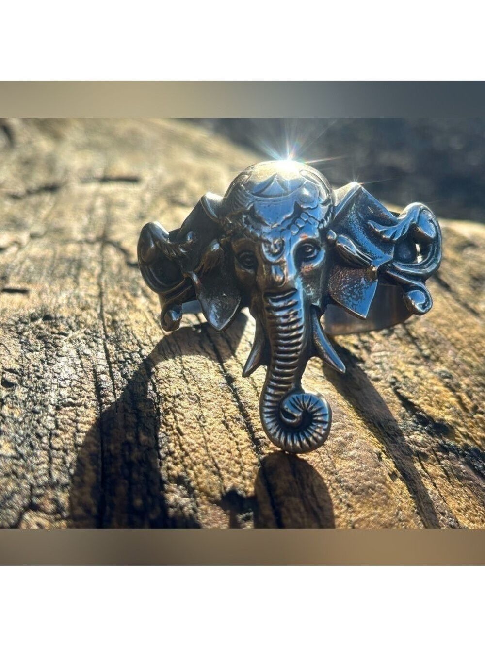 VINTAGE Ganesh Elephant Cuff — Rare Adjustable Statement Bracelet Cuff 🐘